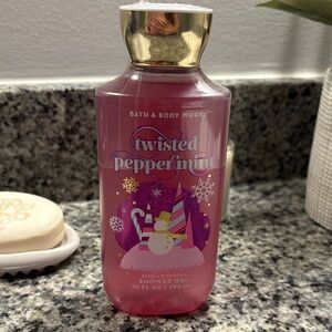 Bath & Body Works Twisted Peppermint Shower Gel - Pink and Gold